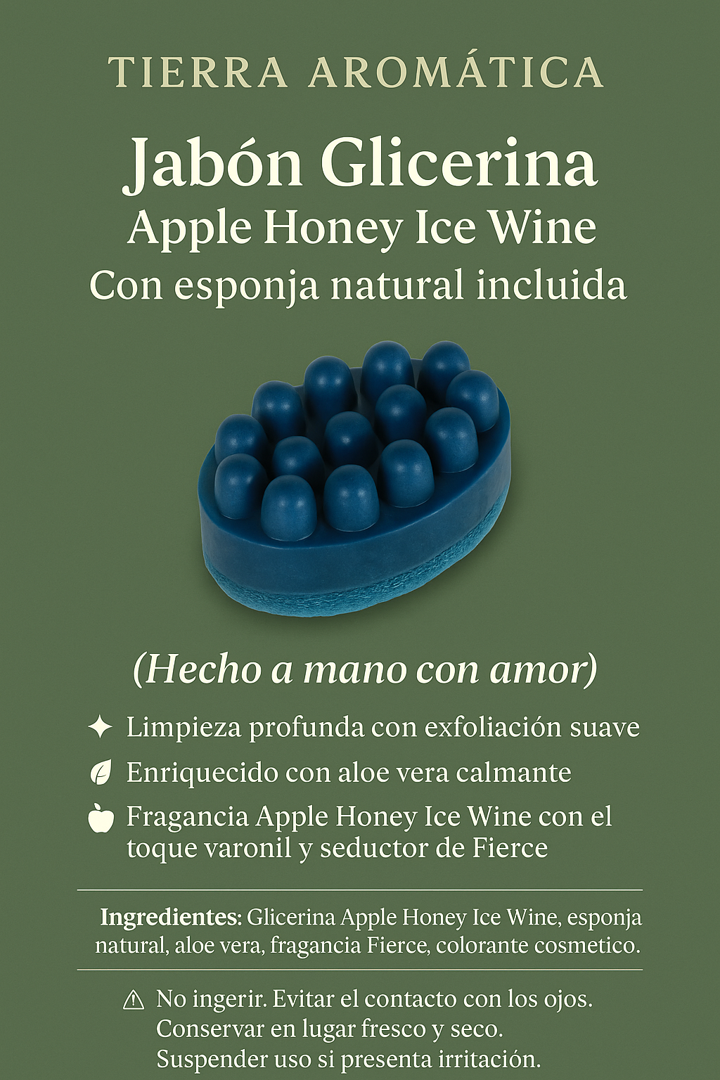 Jabón Glicerina Apple Honey Ice Wine con Aloe Vera y Aroma Fierce