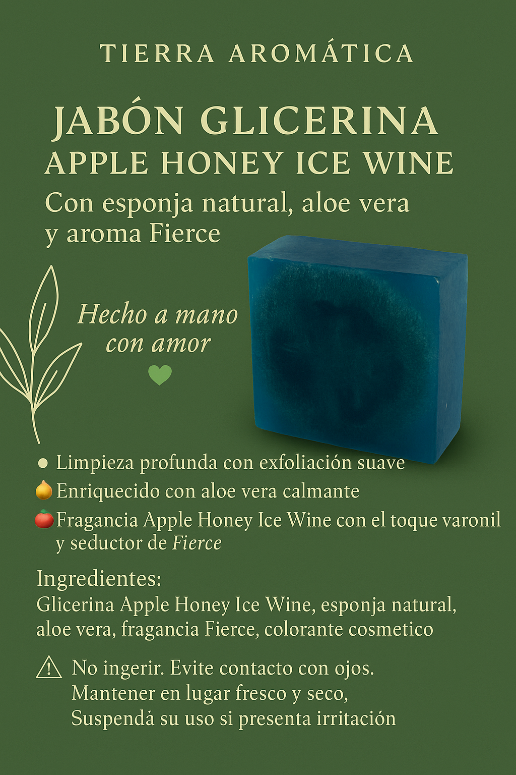 Jabón Glicerina Apple Honey Ice Wine con Aloe Vera y Aroma Fierce