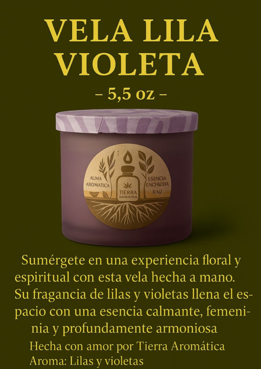 Vela Lila Violeta – 5.5 oz