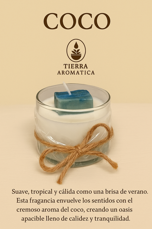vela de Coco  con diseño