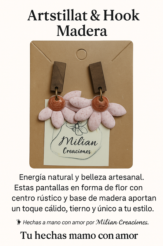 🌸 PANTALLAS MARGARITA  Hook Madera RECTARNGULAR