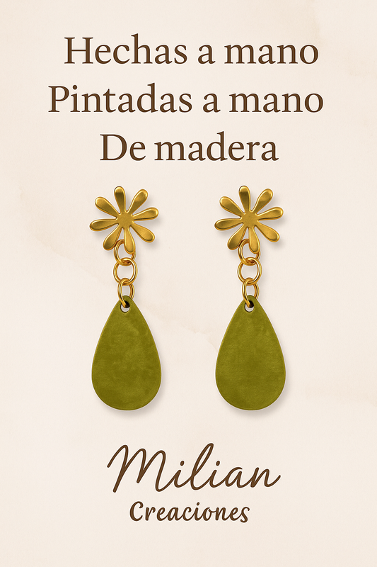 Pantallas artesanales flor dorada