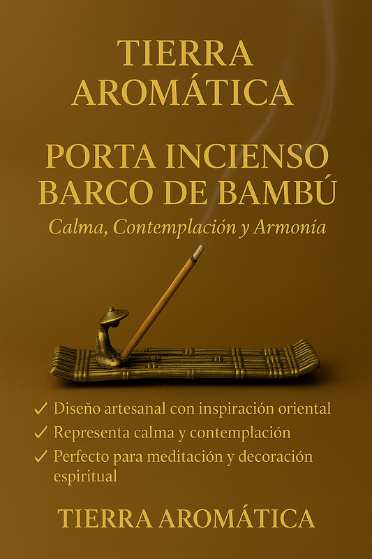 Porta Incienso Barco de Bambú con Figura