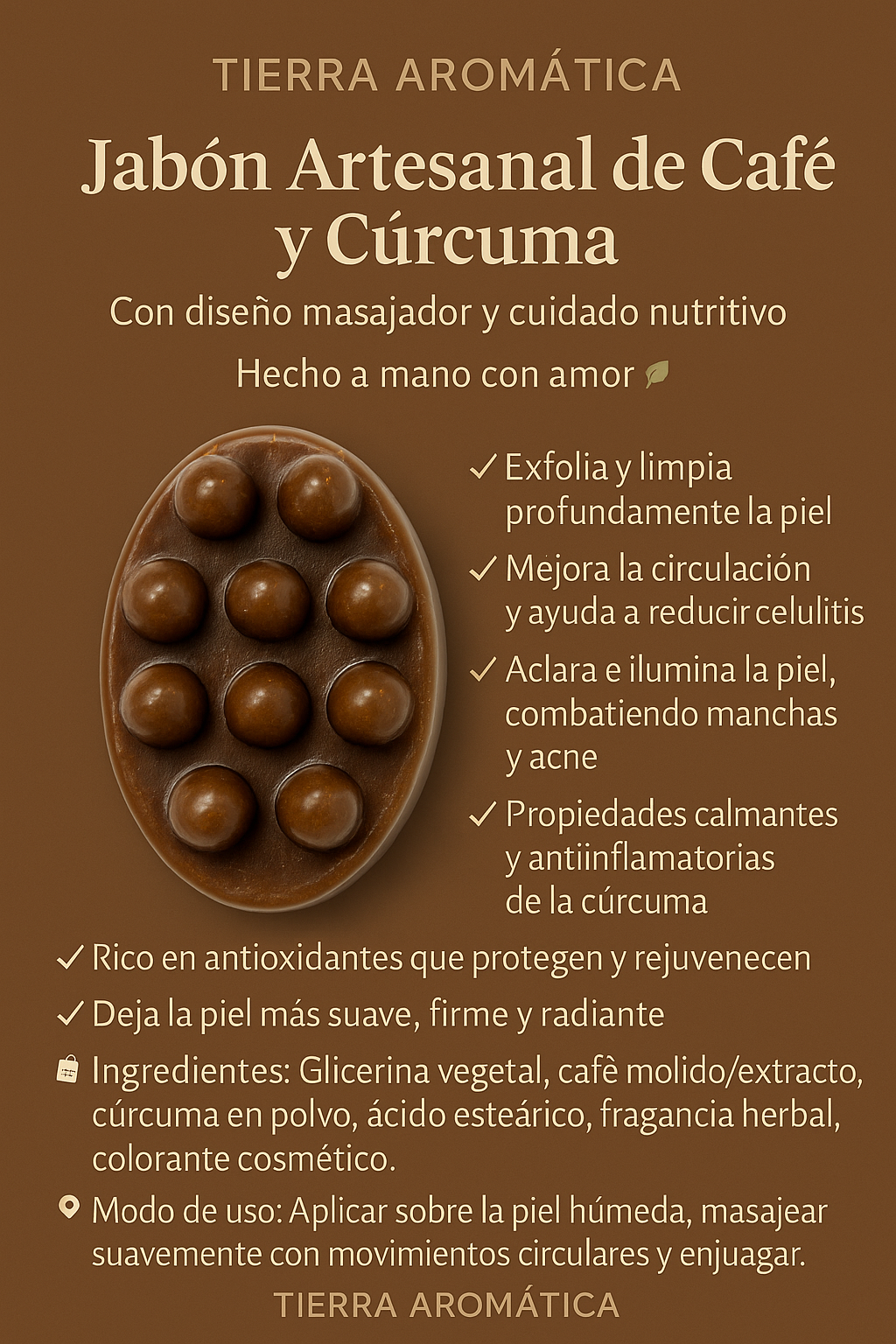 Jabón Artesanal de Café y Cúrcuma