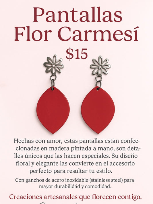 PANTALLA FLOR CON MADERA