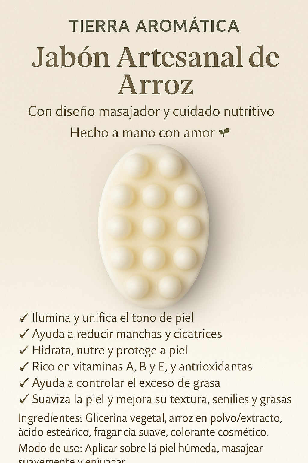 Jabón Artesanal de Arroz