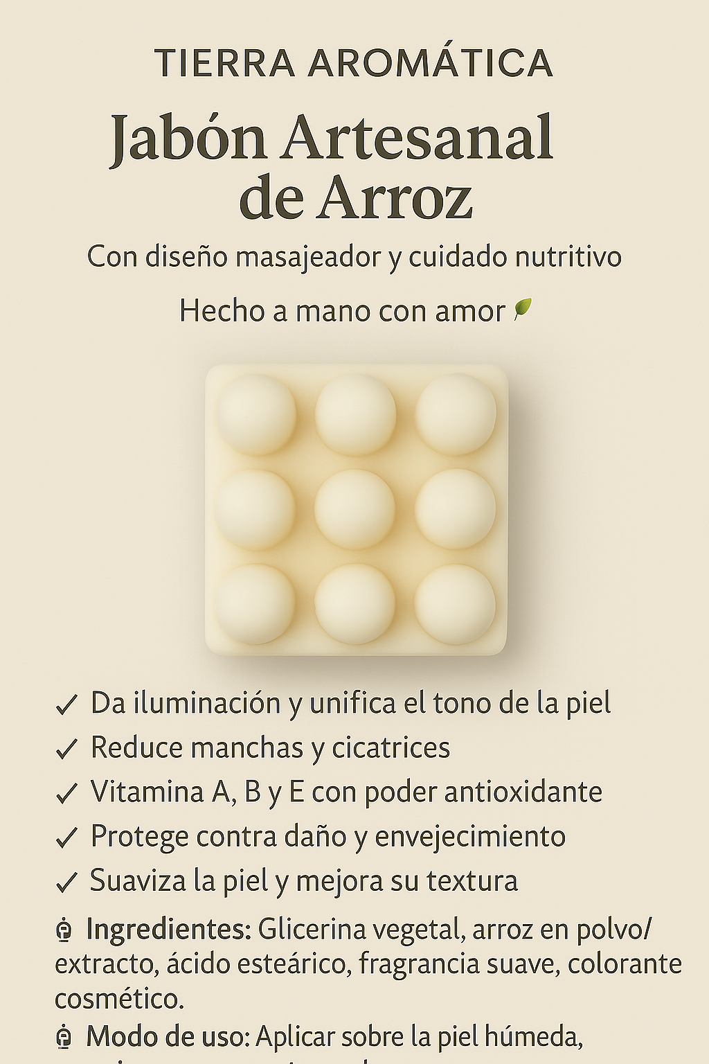 Jabón Artesanal de Arroz