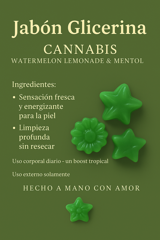 JABÓN GLICERINA CANNABIS WATERMELON LEMONADE MENTOL