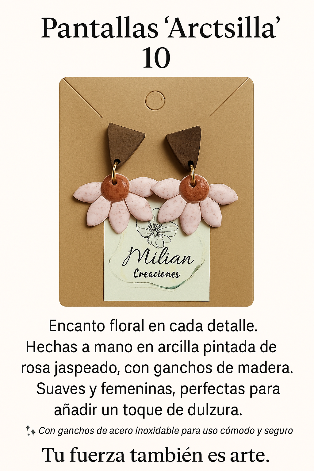 🌸 PANTALLAS MARGARITA  Hook Madera RECTARNGULAR